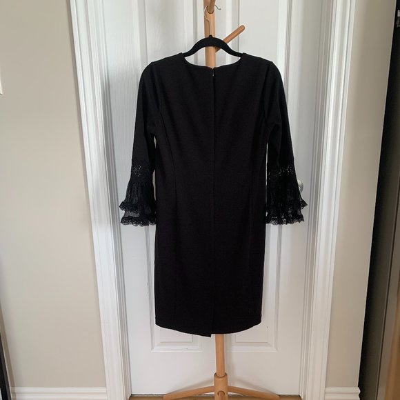 Melanie Lyne Cocktail Dress, Size 8, Black with Lace/Tulle Details - Picture 3 of 3